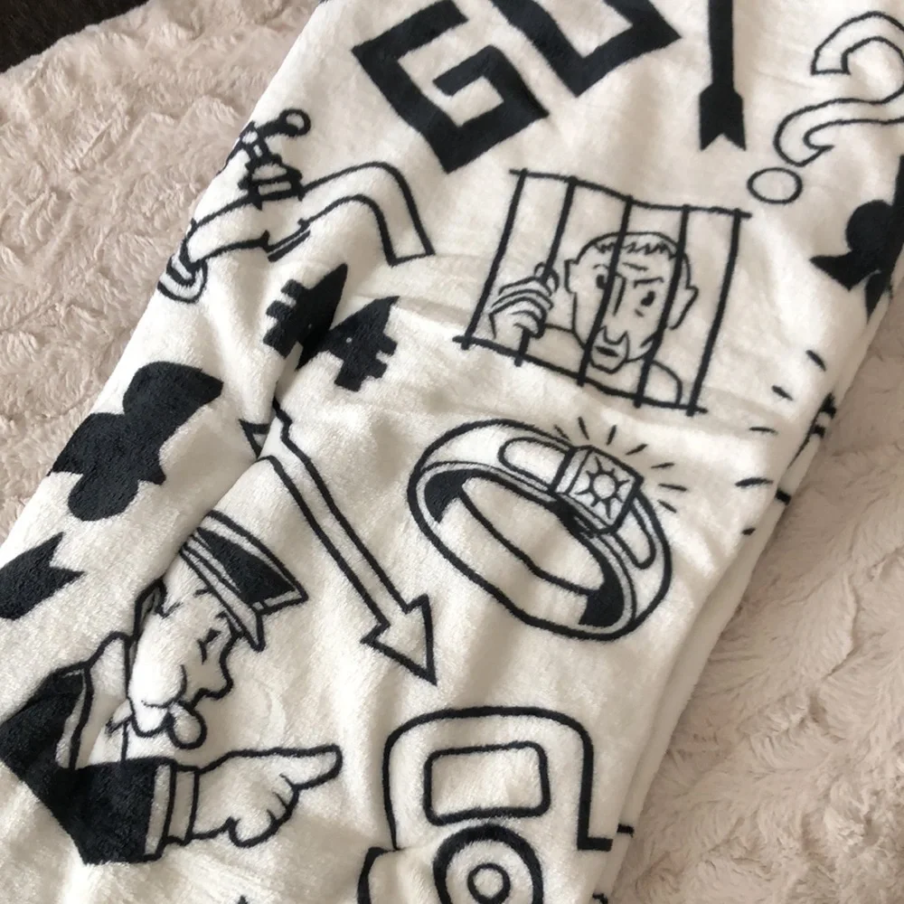 Hasbro Monopoly Plush Throw Blanket